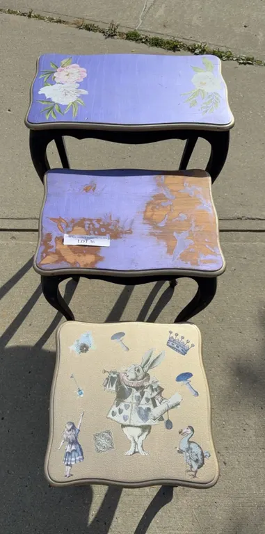 3 Painted Stacking Tables