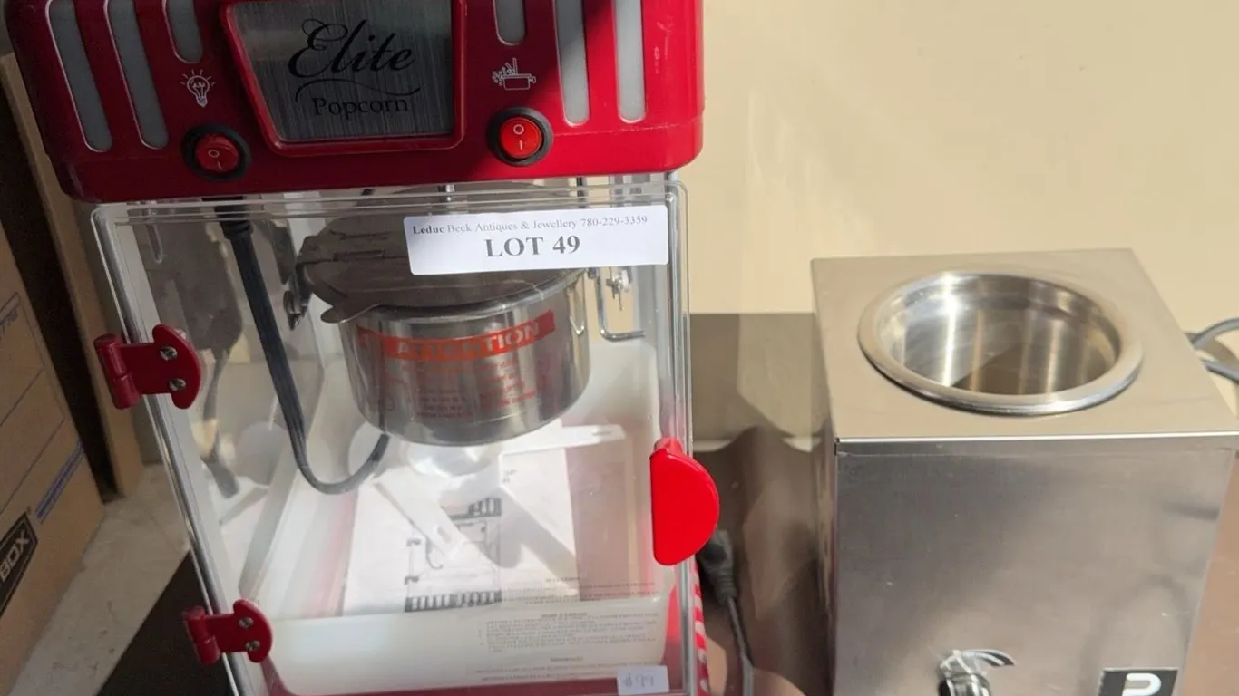 Elite Popcorn Maker W/ Paragon Warmer & Utensils