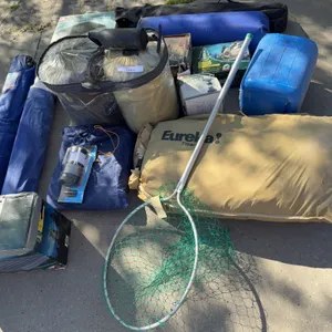 Camping Gear Lot: Tents, Air Beds, Chairs, Stove