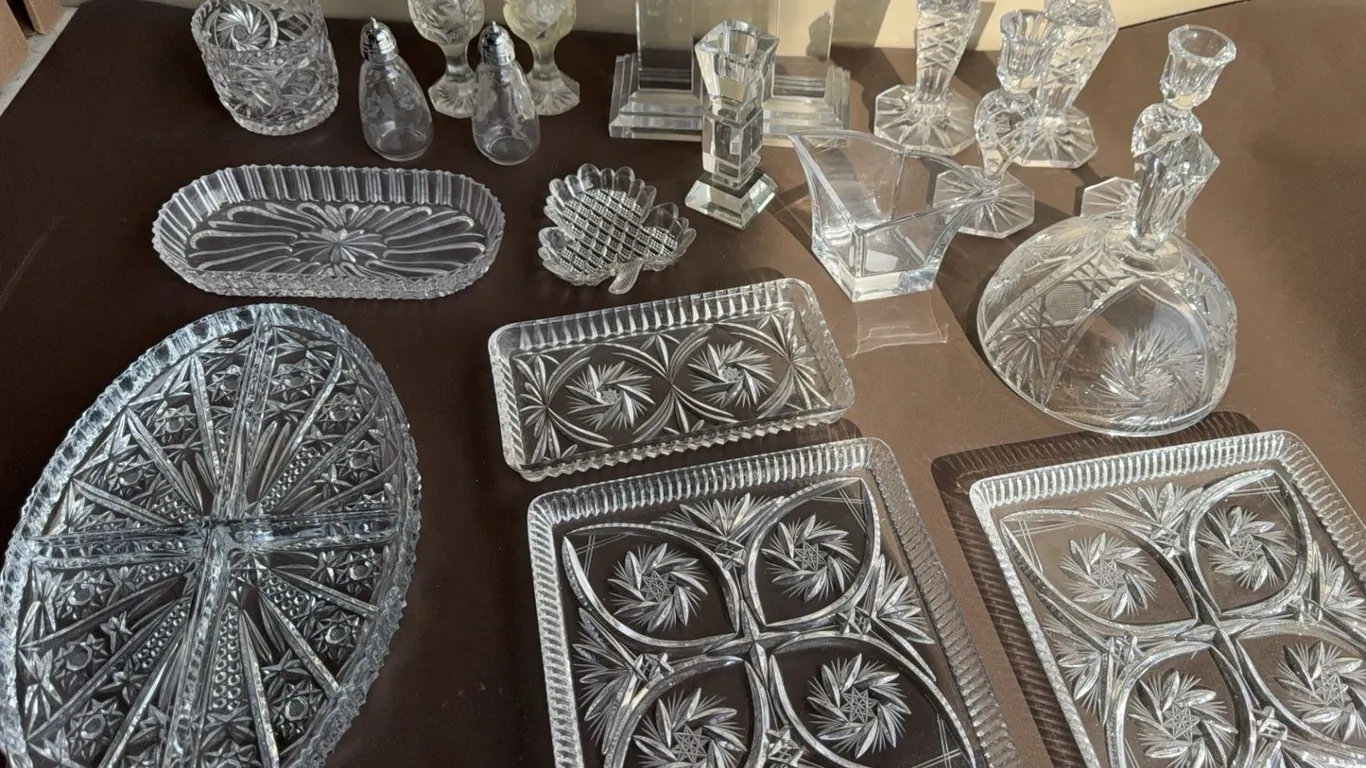 Vintage Pressed and Cut Glass Tableware Lot