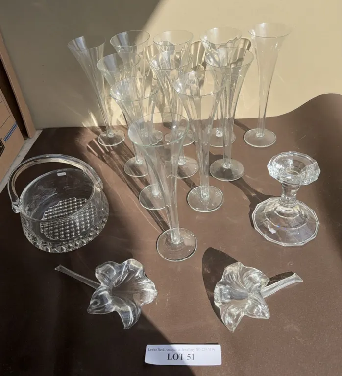 Clear Glass Tableware and Vases Lot