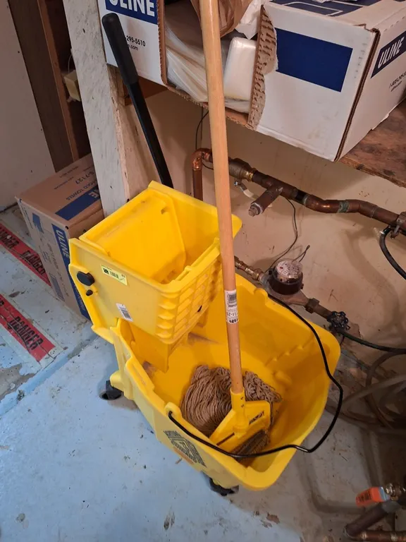 Mop Bucket with Mops and Cleaning Supplies
