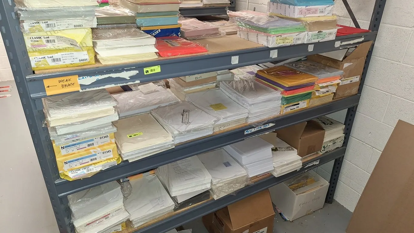 Assorted Paper on Rack