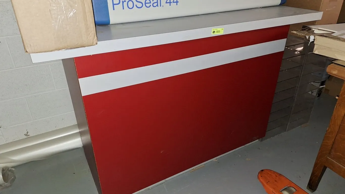 2 Red Wood Cabinets