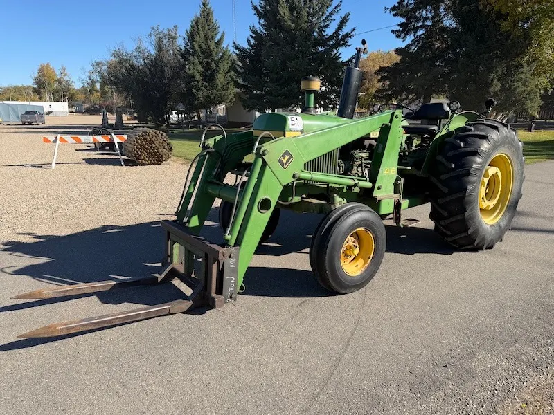 1977 John Deere 2130 Diesel Tractor w/ JD 146 FEL (NOTE: c/w JD bucket, baleforks & snow blade