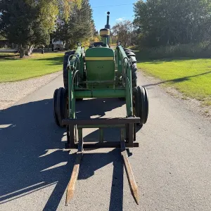 1977 John Deere 2130 Diesel Tractor w/ JD 146 FEL (NOTE: c/w JD bucket, baleforks & snow blade