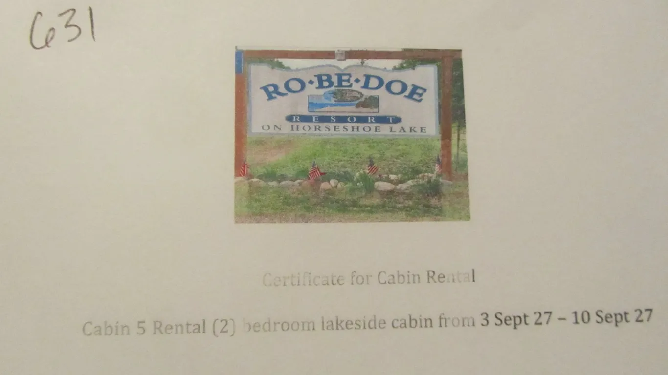 Rental Of Cabin 5 at Ro-Be-Doe Resort on Horseshoe Lake, Merrifield MN Sept 3rd 2027 to Sept 10th 2027