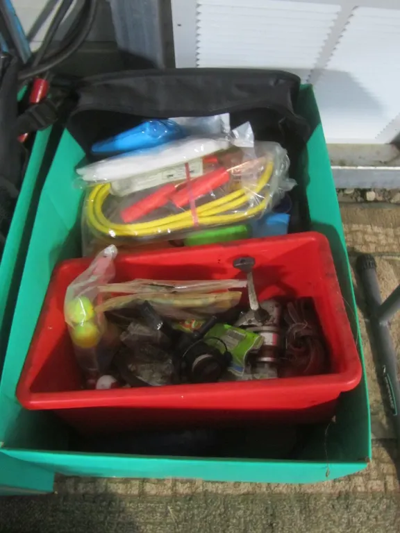 Box Of Assorted Sporting Goods And More