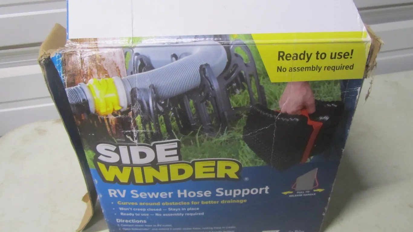 Side Winder RV Sewer Hose Support