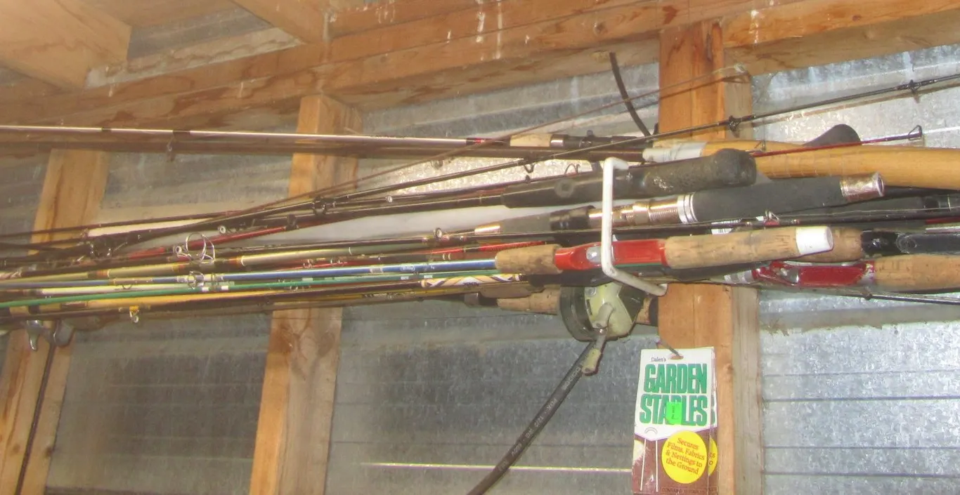Large Lot Of Assorted Fishing Poles