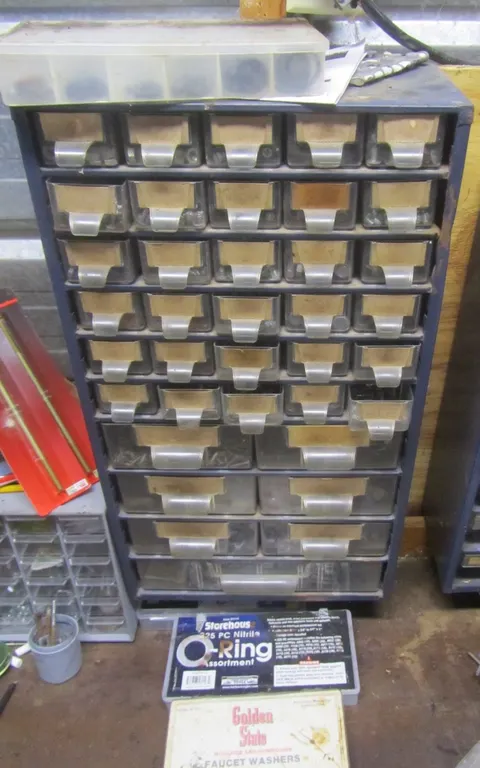 37-Drawer Hardware Organizer Full Of Assorted Hardware