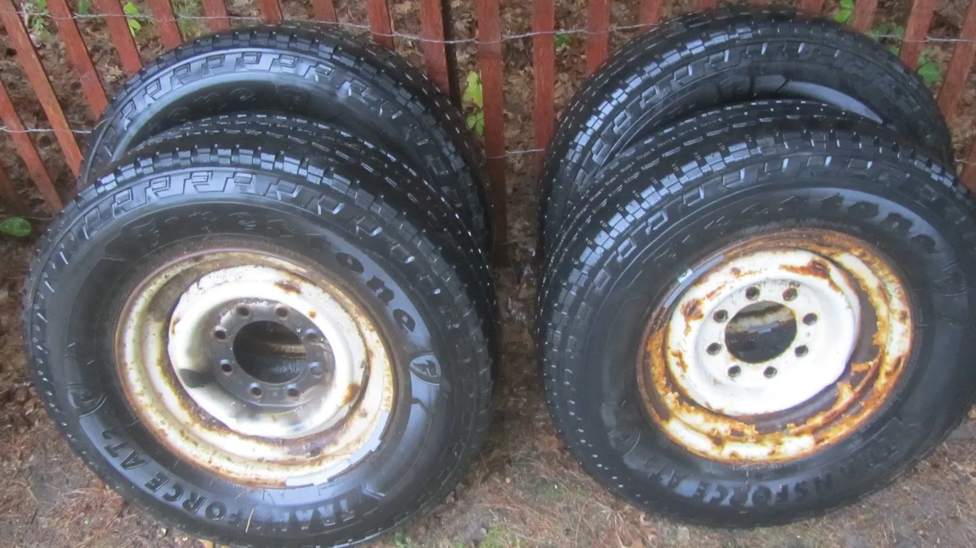 Set Of (4) 8-Lug Wheels And Tires
