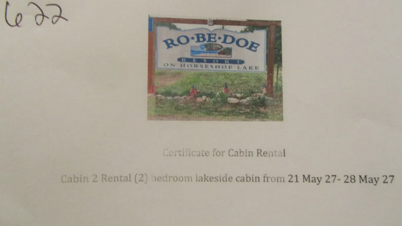 Rental Of Cabin 2 at Ro-Be-Doe Resort on Horseshoe Lake, Merrifield MN May 21st 2027 to May 28th 2027