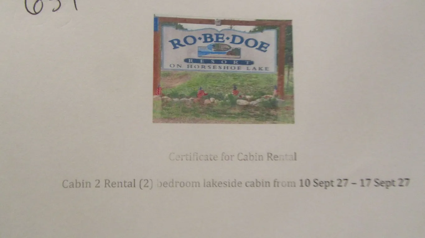 Rental Of Cabin 2 at Ro-Be-Doe Resort on Horseshoe Lake, Merrifield MN Sept 10 2027 to Sept 17th 2027