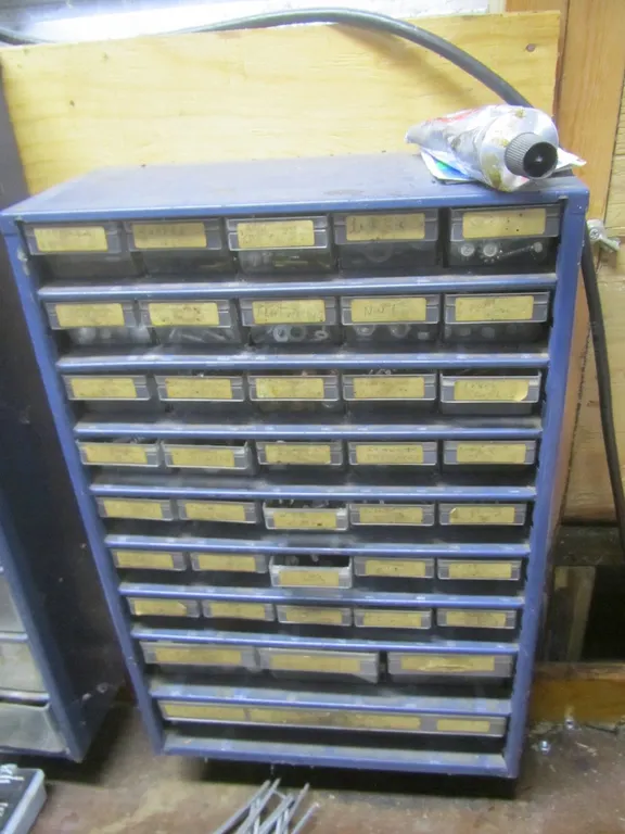 39-Drawer Hardware Organizer Full Of Assorted Hardware