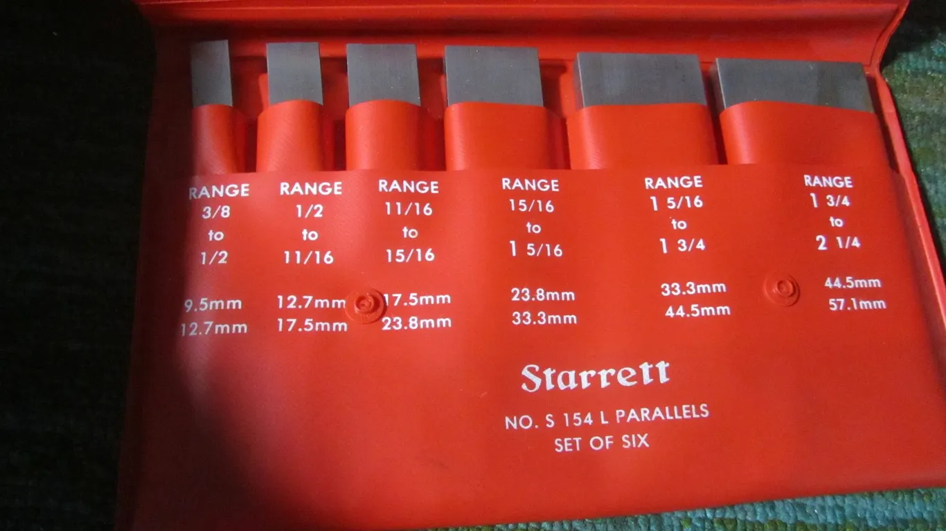 Starrett Set Of (6) L Parallels