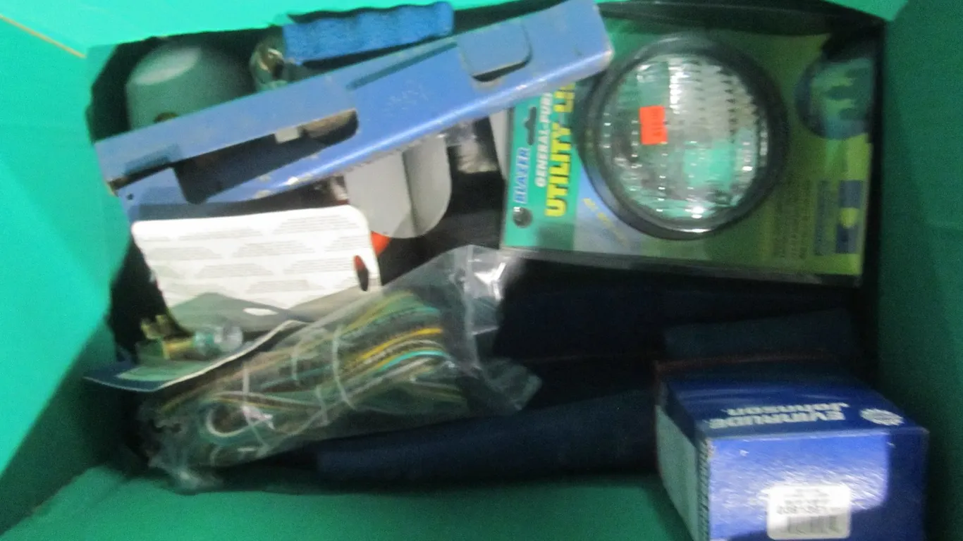 Box Of Assorted Sporting Goods And More
