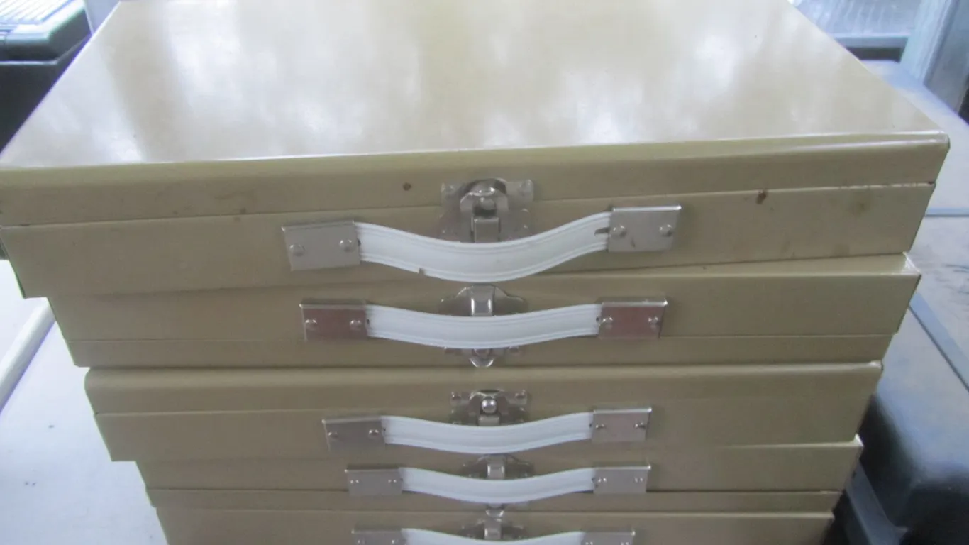 (5) Metal Storage Boxes