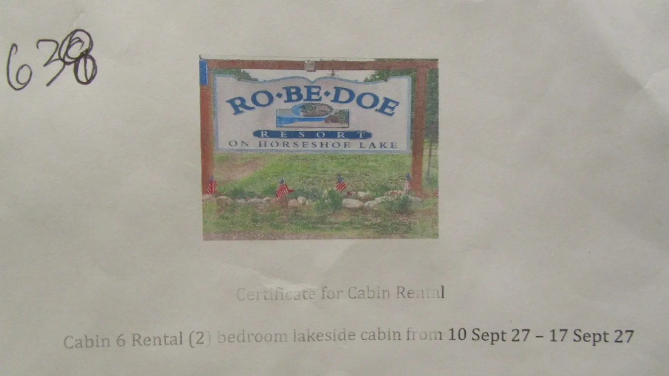 Rental Of Cabin 6 at Ro-Be-Doe Resort on Horseshoe Lake, Merrifield MN Sept 10 2027 to Sept 17th 2027
