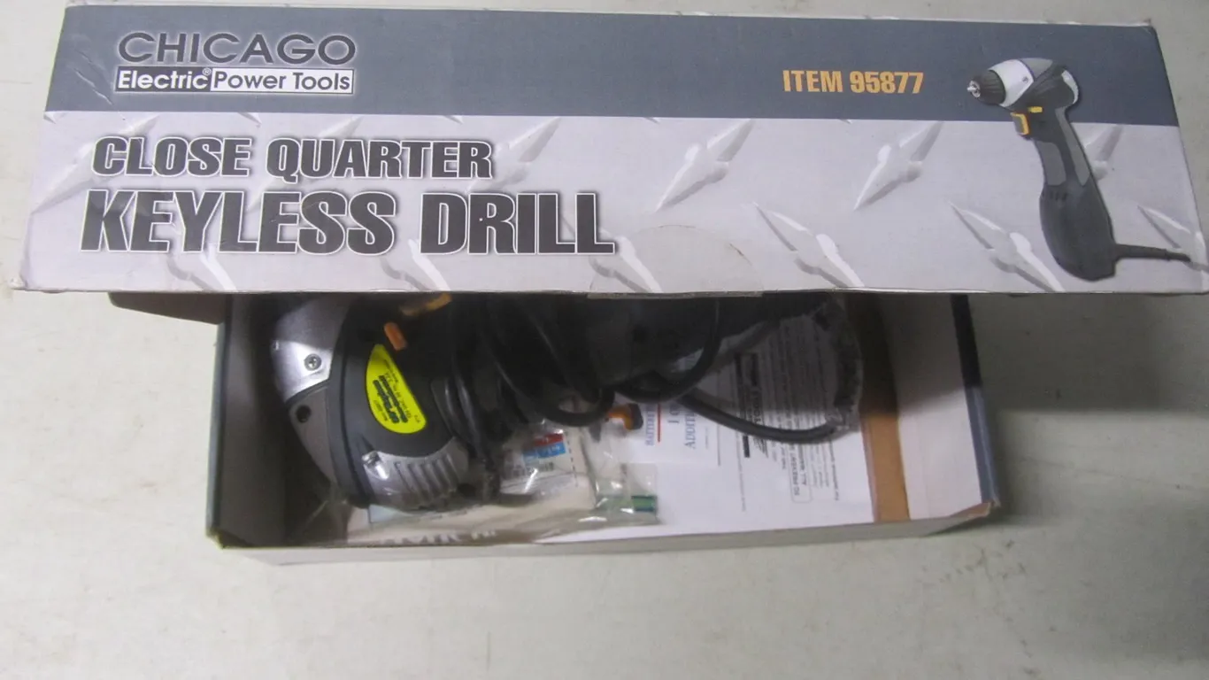 Chicago Electric Close Quarter Keyless Drill