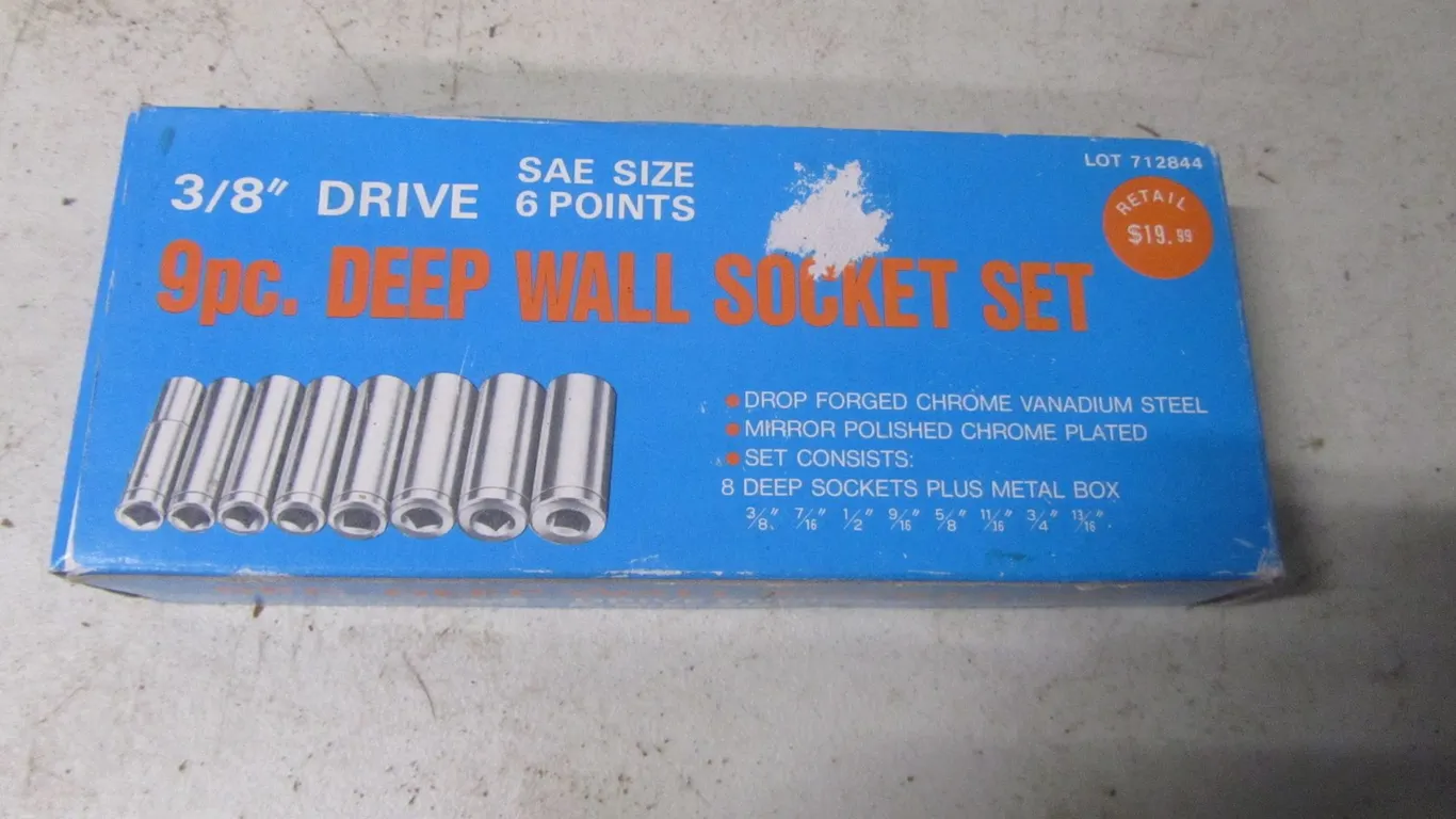 9pc. 3/8" Drive Deep Wall Socket Set