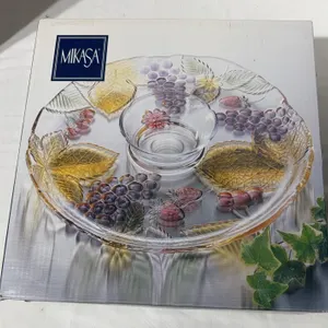 Mikasa Chablis glass chip and dip serving platter