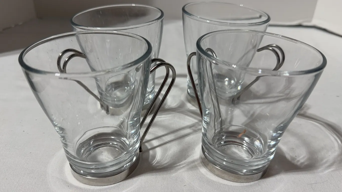 Vintage cappuccino mugs made by Bormioli Rocco