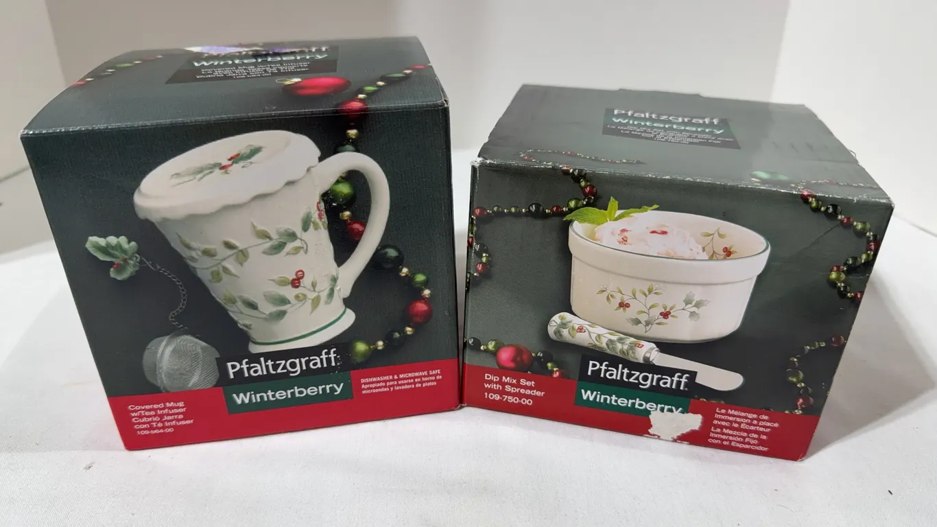Pfaltzgraff Winterberry Covered Mug and the Dip Mix Set