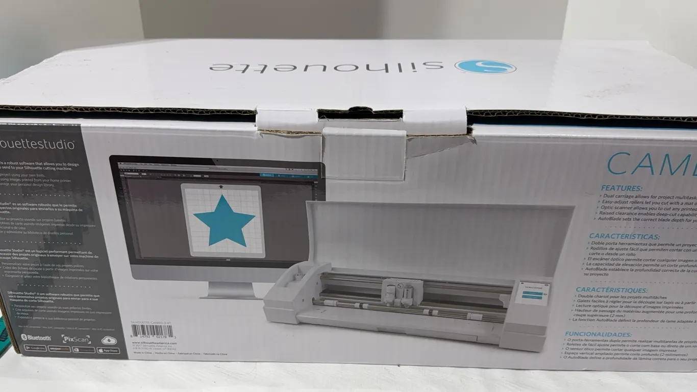 Boxed Silhouette Cameo 3 desktop electronic cutting system.