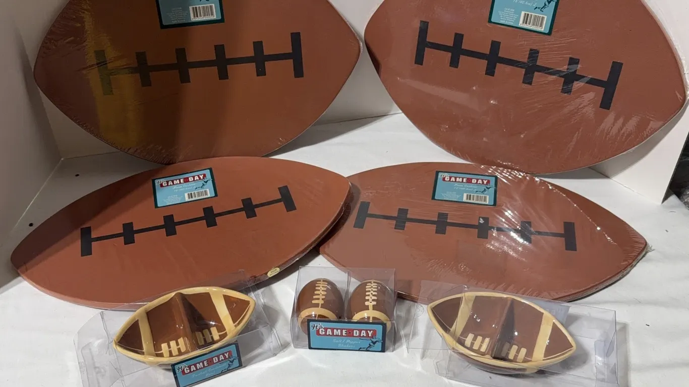 Football items for game day.