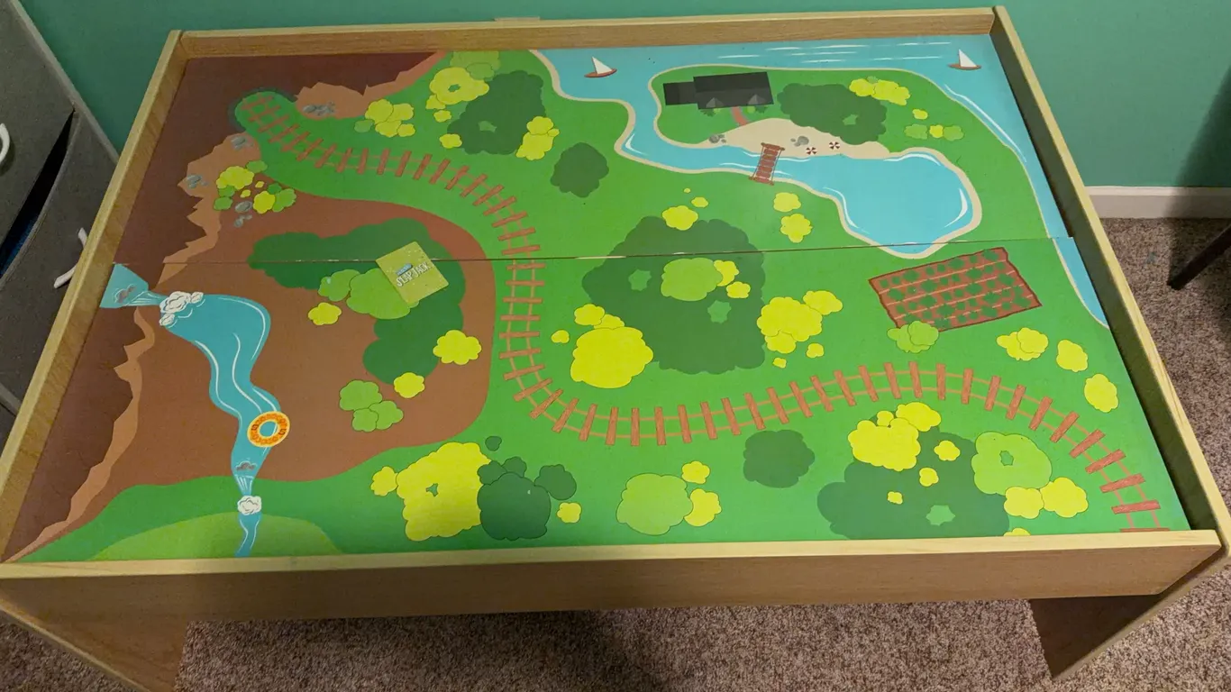 48” x 33” wooden children's train table