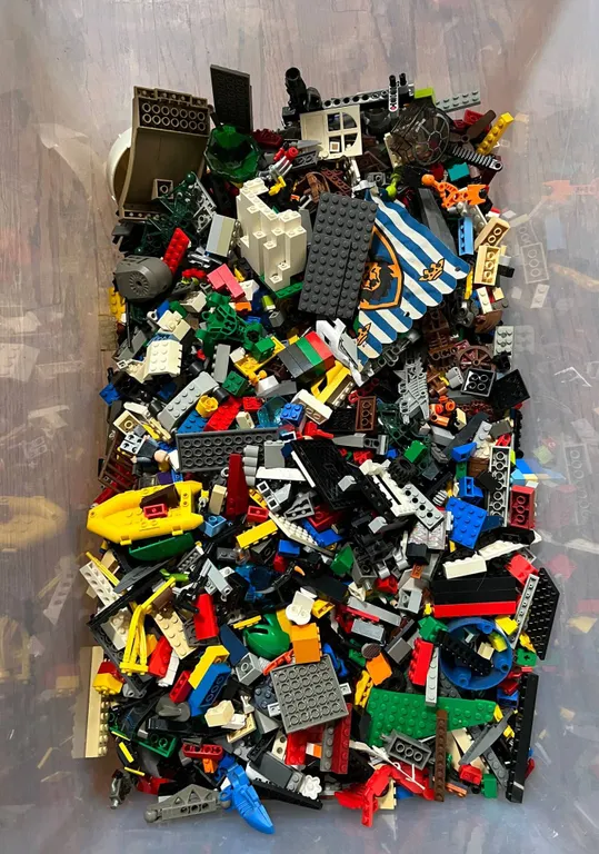 Large Bulk LEGO Mixed Parts Lot, 24x16x10 Bin