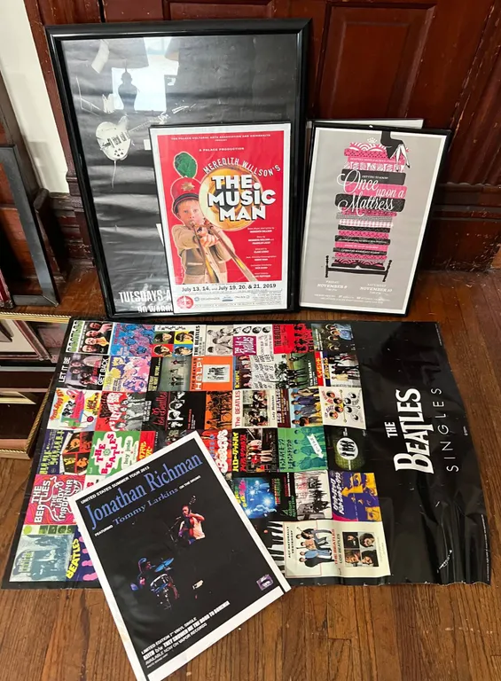 Framed Posters Lot: The Who, Beatles, Richman