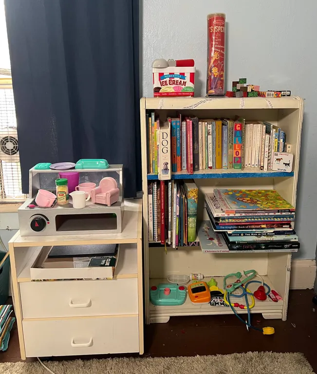 Children's Bookcase & Play Kitchen Set