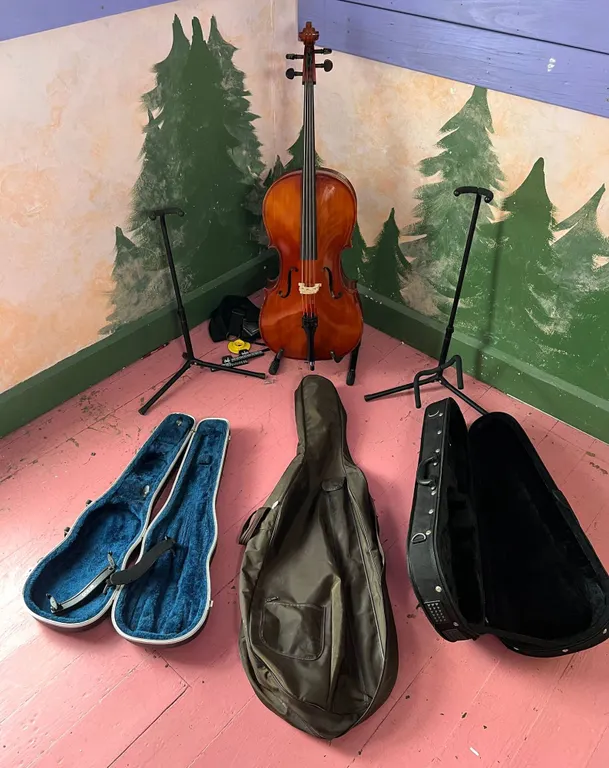 Full Size Cello with Three Cases & Stands