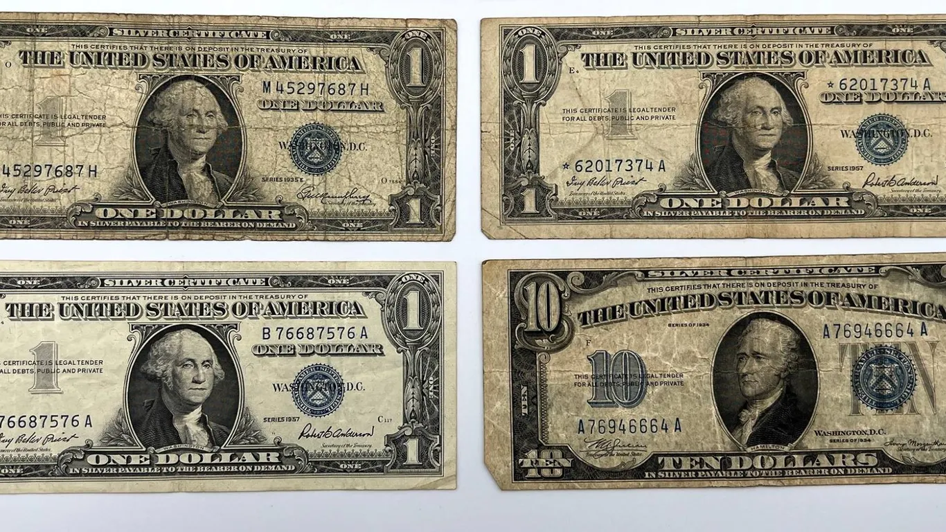 1935 & 1957 $1 Silver Certs, 1934 $10 Note