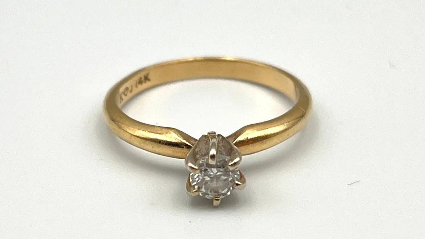 14K Gold Diamond Solitaire Ring