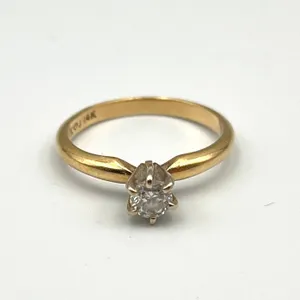 14K Gold Diamond Solitaire Ring