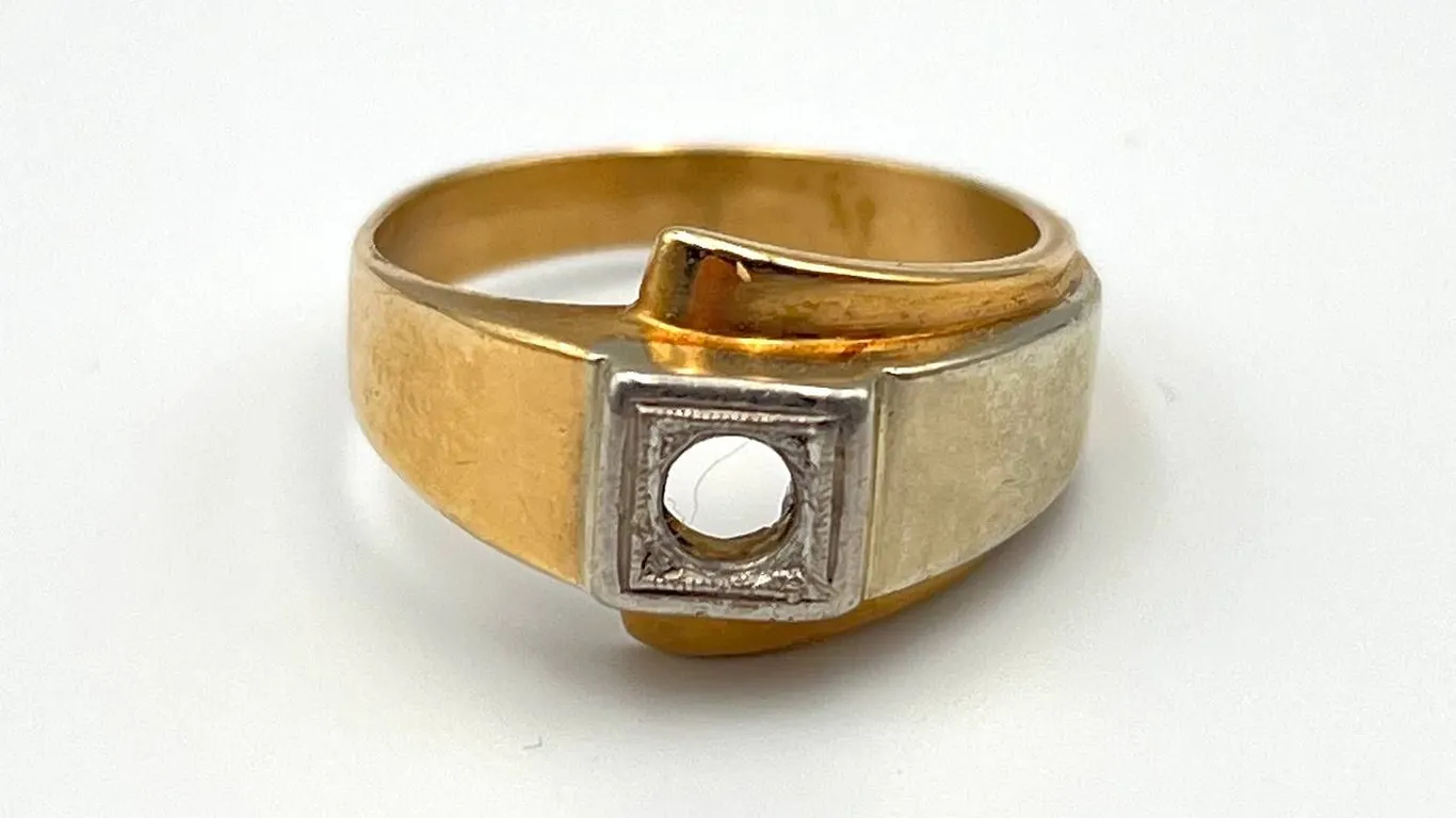 14K Gold Modernist Men's Ring Setting