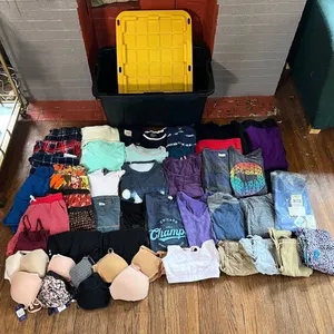 Large Clothing Lot With Storage Tote
