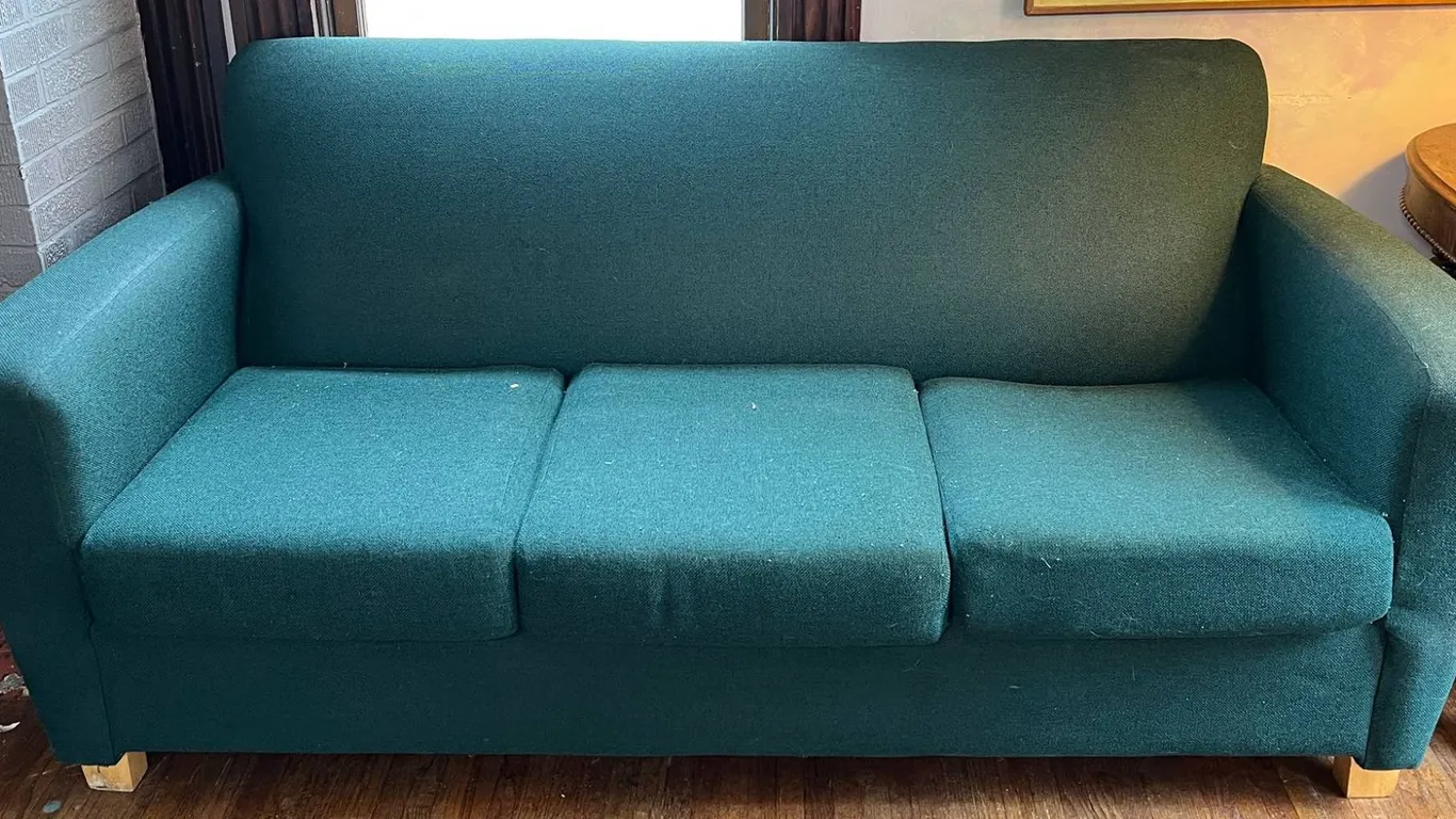 Modern Green Upholstered 3-Seat Sofa