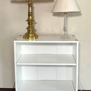 Brass & Glass Table Lamps, White Bookcase