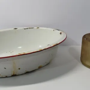 Kerosene Jar and Porcelain Tub