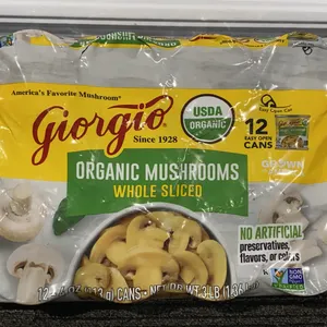 *NEW* Giorgio Whole Sliced Mushrooms, 4 oz. Cans,12 Count - Best By: 12/2028