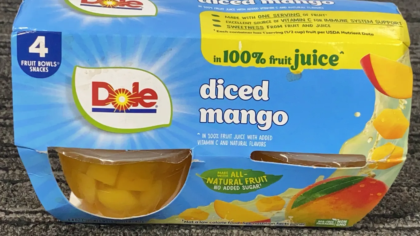 *NEW* Dole Diced Mangos Snack Bowls, 4 Bowls - Best By: 6/2027
