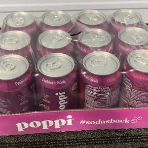 *NEW* Poppi Cherry Cola Prebiotic Soda, 12 oz, 12 Pack Cans - Best By: 4/2027