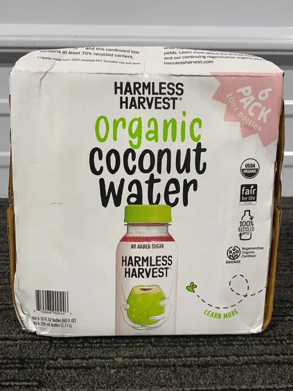 *NEW* Harmless Harvest Organic Coconut Water, 6 pk - Best By: 8/2026