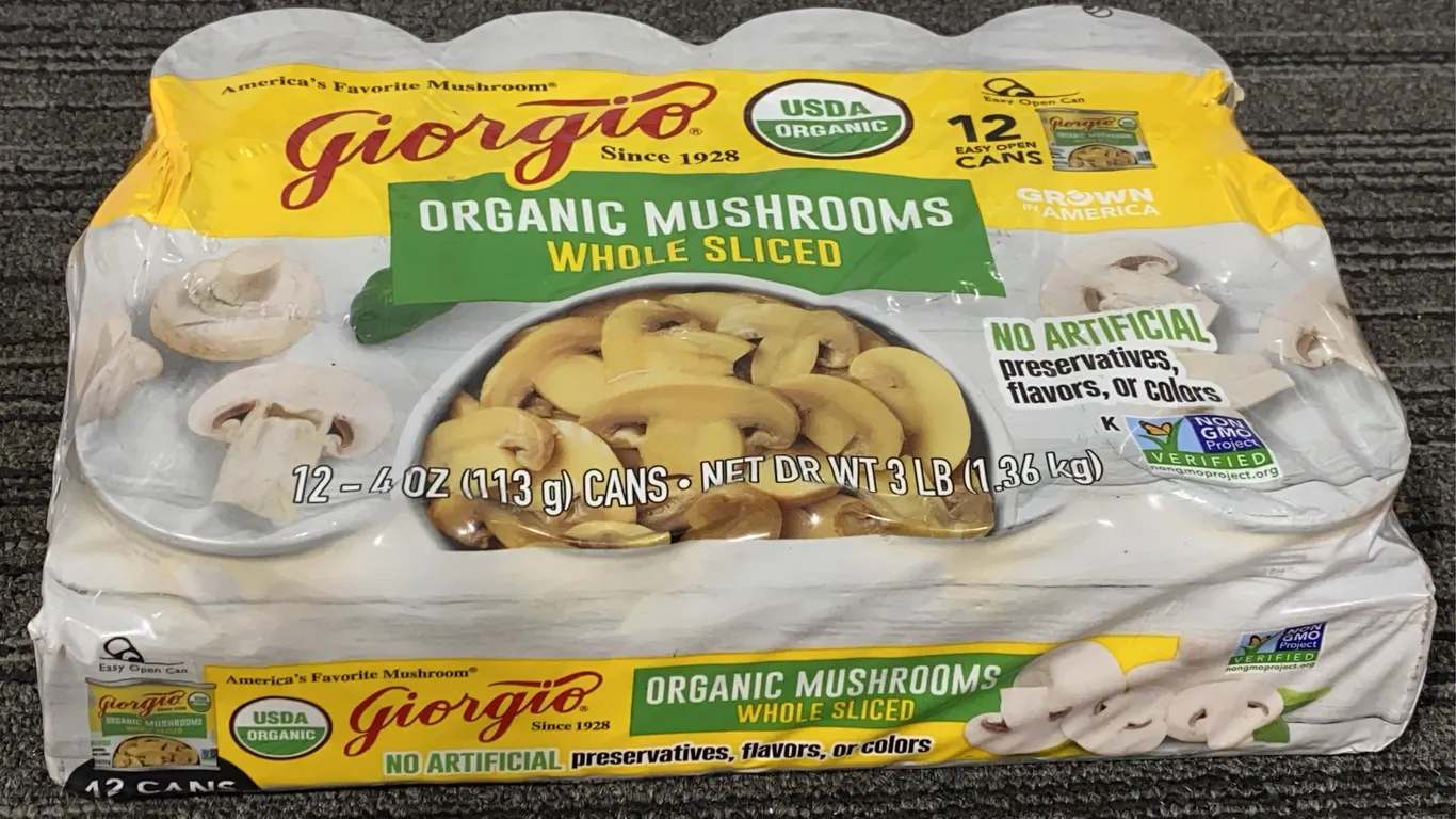 *NEW* Giorgio Whole Sliced Mushrooms, 4 oz. Cans, 12 Count - Best By: 12/2028