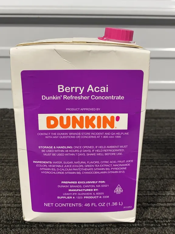 *NEW* Berry Acai Dunkin' Refresher Concentrate, 46 fl oz - Best By: 8/2026