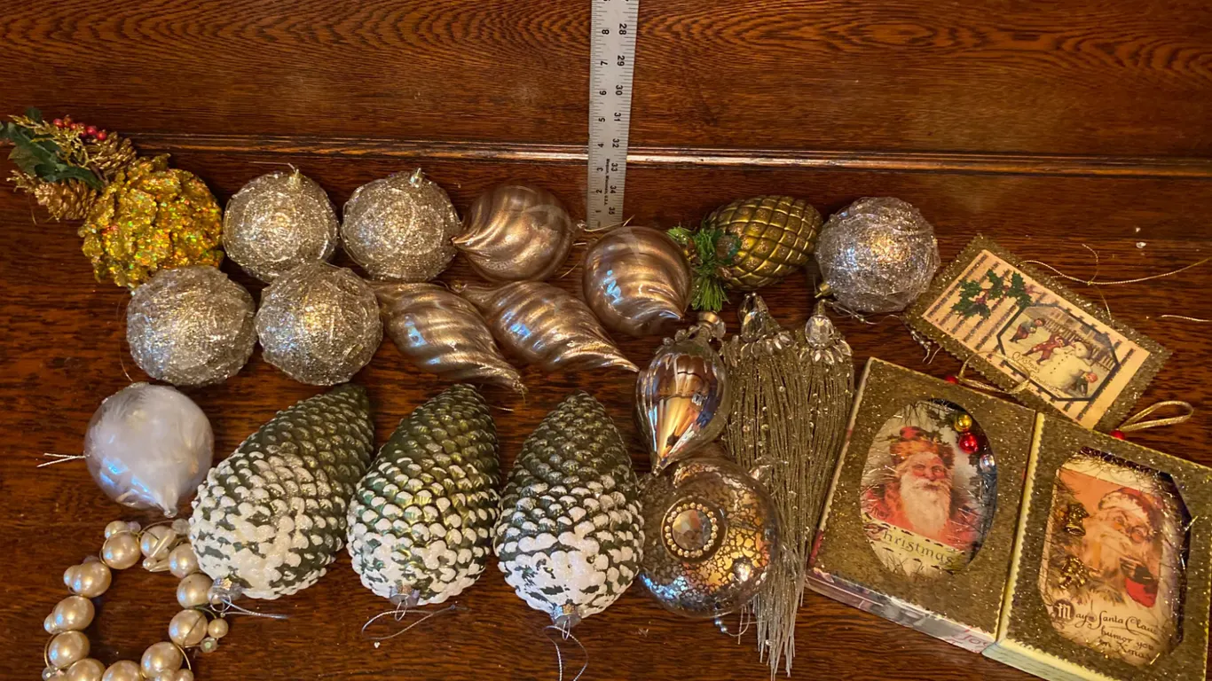 Vintage and Modern Christmas Ornaments, Mixed Styles and Materials